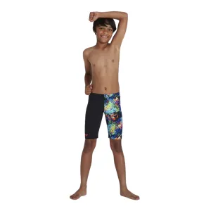 Speedo Boys Digital Placement Jammer - Black/Orange/Lapis/Cobalt