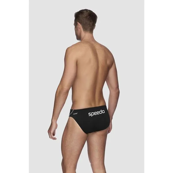 Speedo Mens Endurance  Logo Brief - Black/White