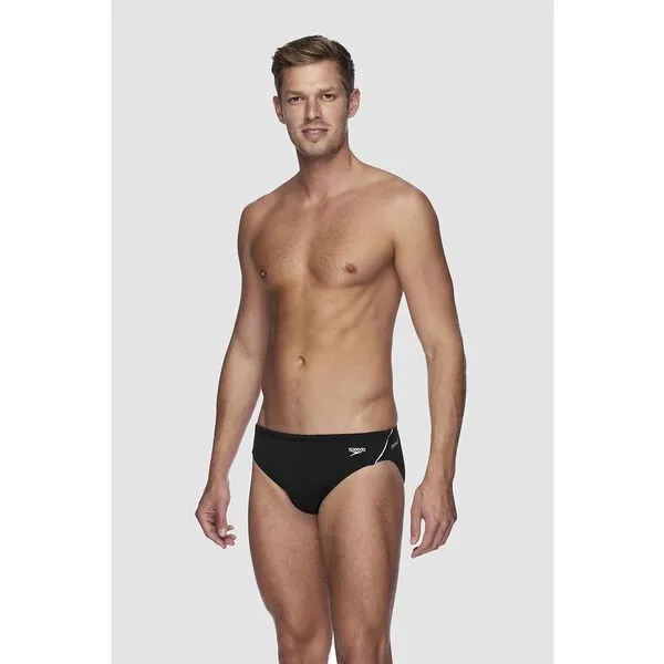 Speedo Mens Endurance  Logo Brief - Black/White