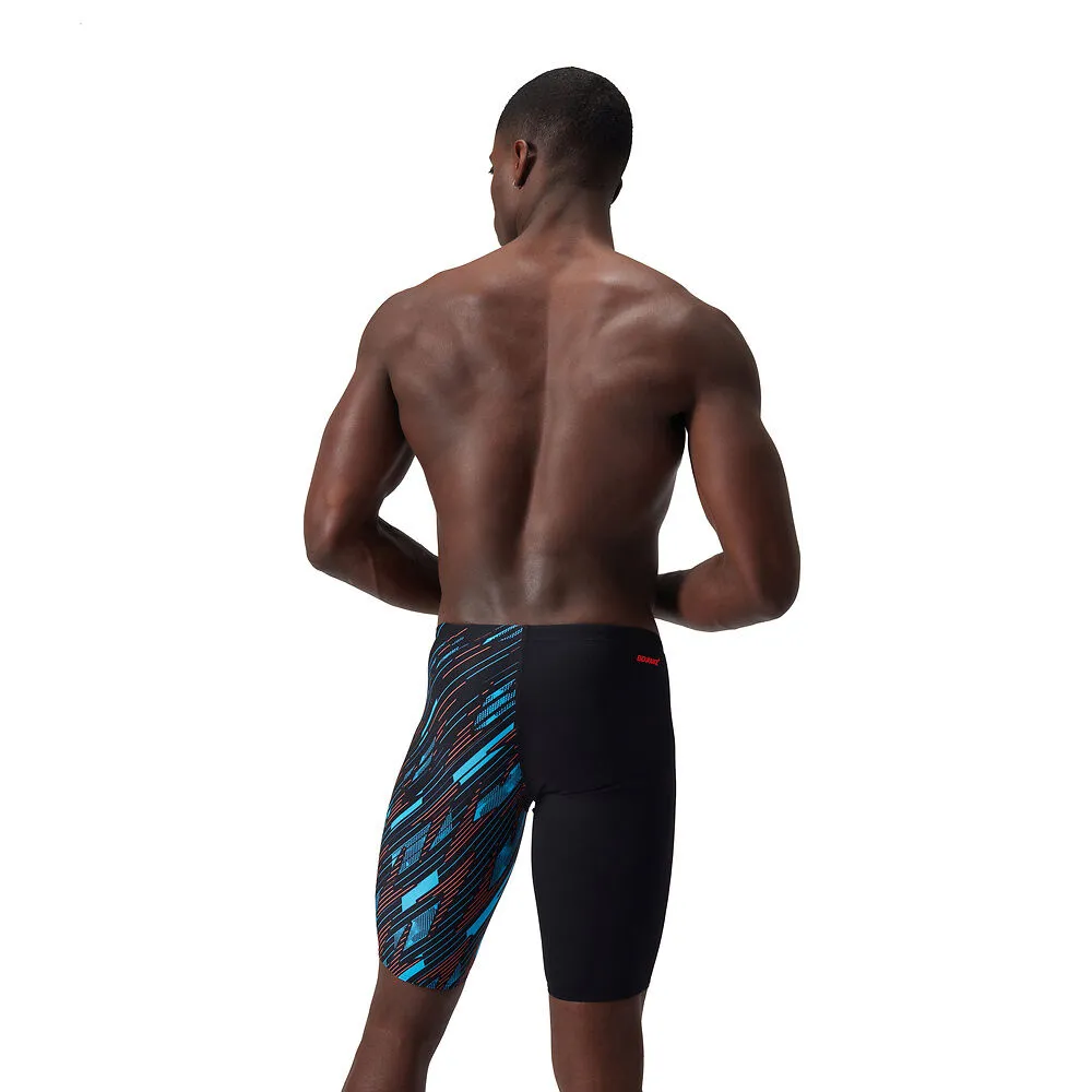 Speedo Mns Hyperboom V-Cut Jammer-Black /Picton Blue /Siren Red