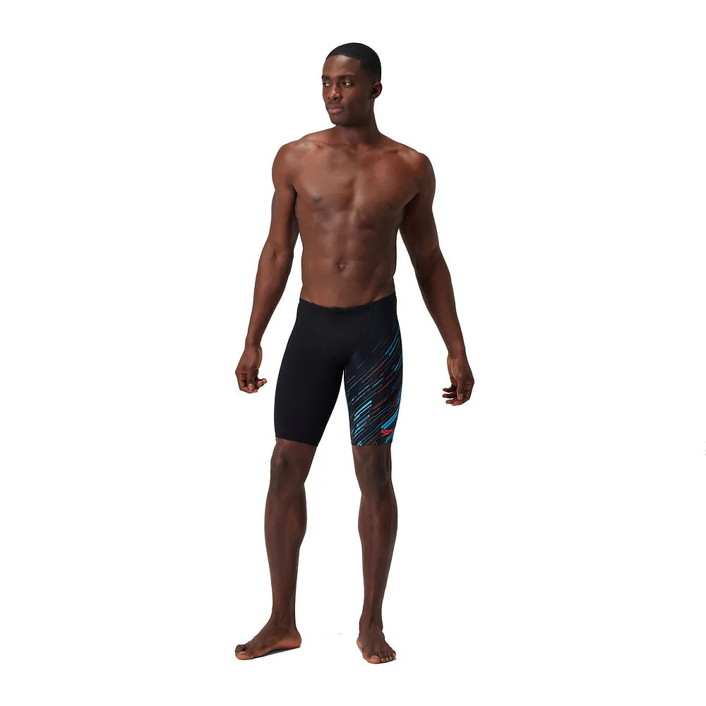 Speedo Mns Hyperboom V-Cut Jammer-Black /Picton Blue /Siren Red