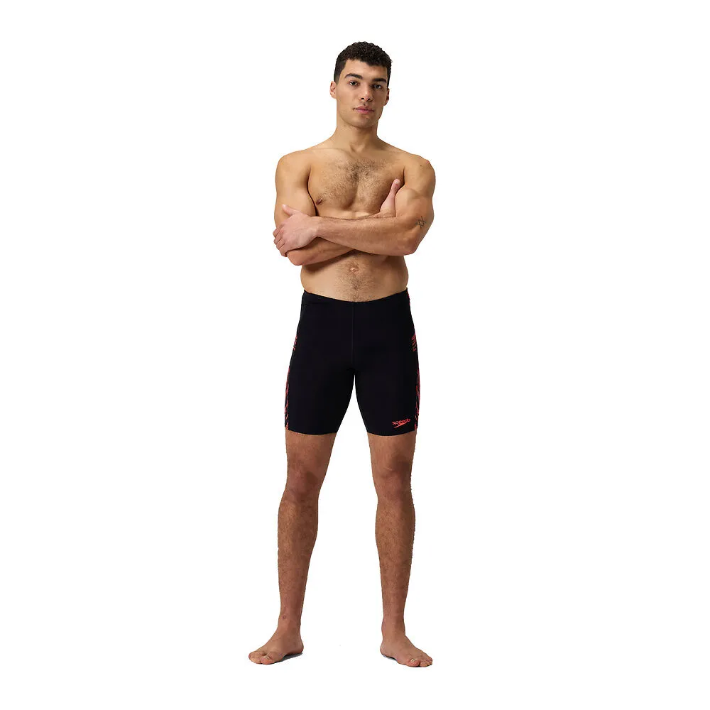 Speedo Mns Tech Panel Jammer-Black /Siren Red /Usa Charcoal