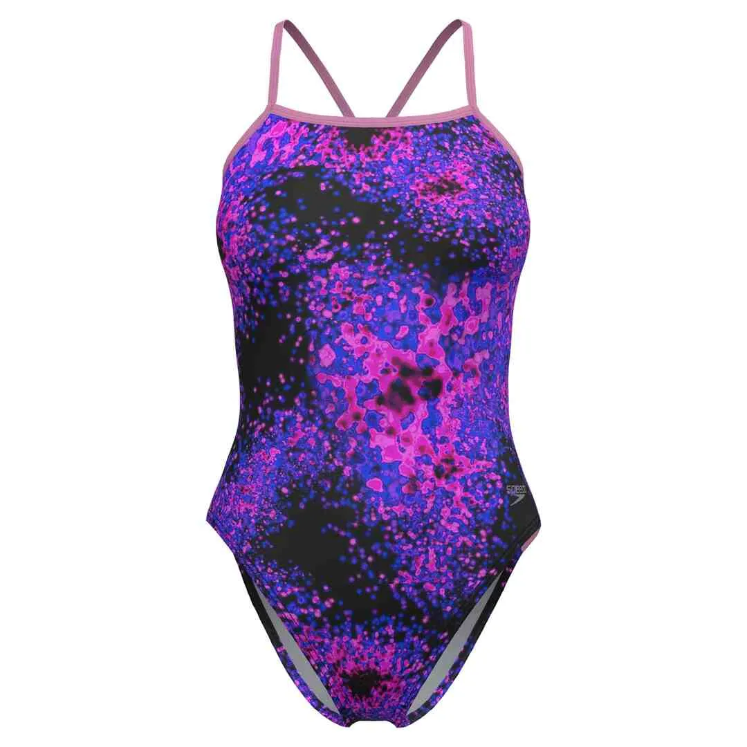 Speedo Women's Printed Twist Back One Piece Swimsuit