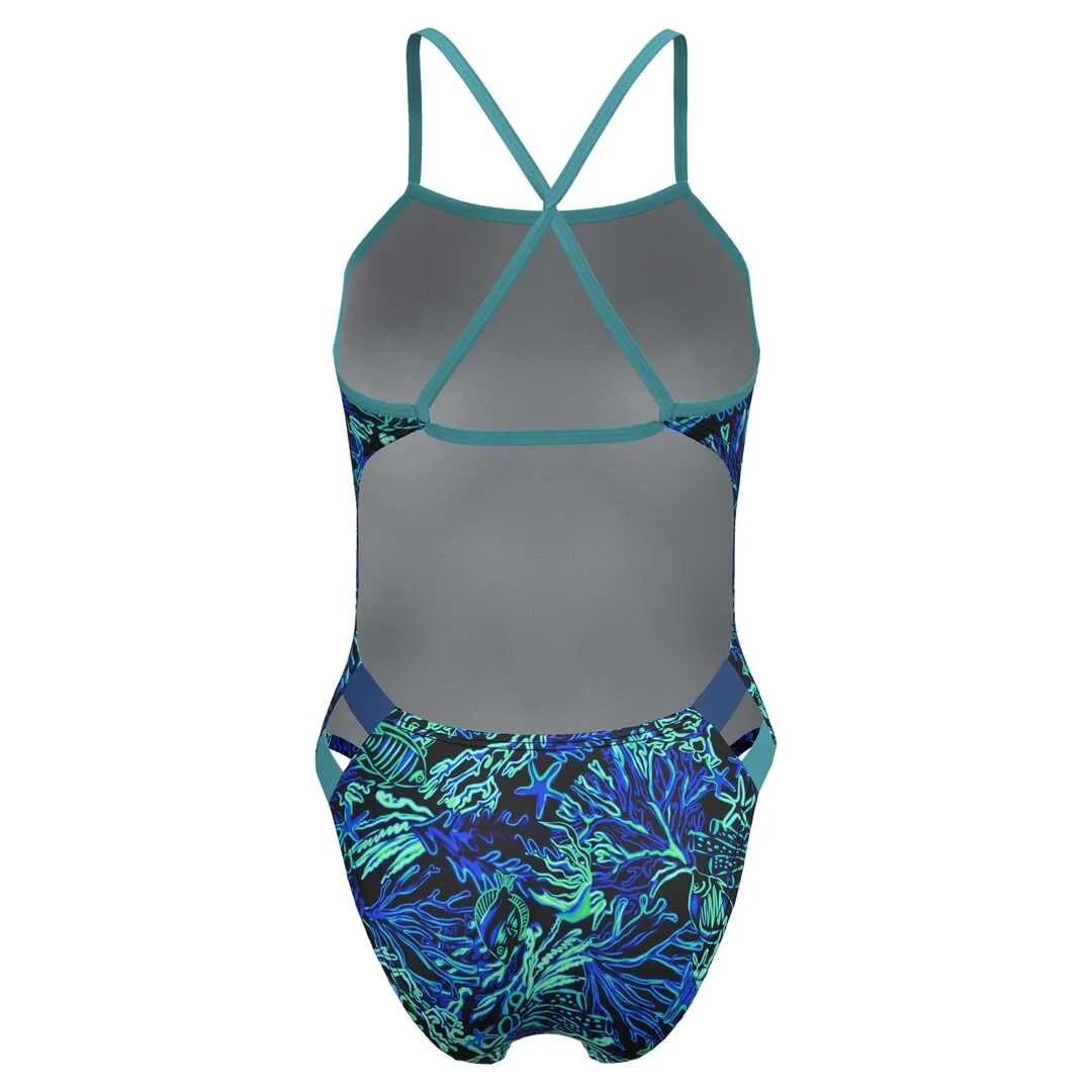 Speedo Women's Printed Twist Back One Piece Swimsuit