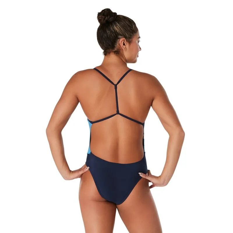 Speedo Women's Vibe Radiating Splice One Piece Swimsuit