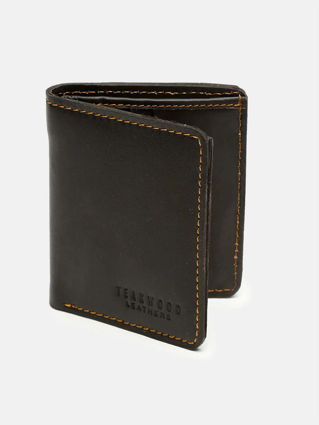 Teakwood Genuine Leather Brown Color Wallet - Clearance sale