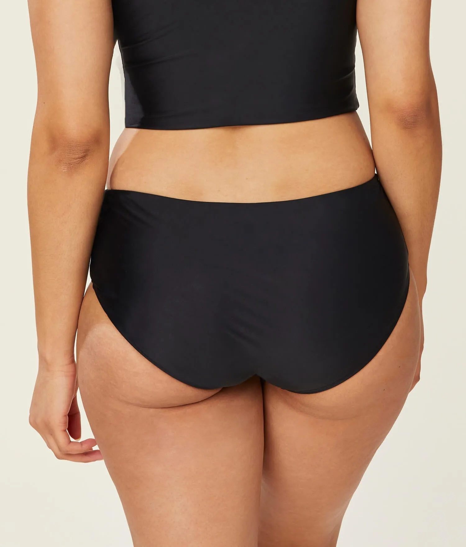 The Hipster Bikini Bottom - Glossy Eco Nylon - Black (Archive)