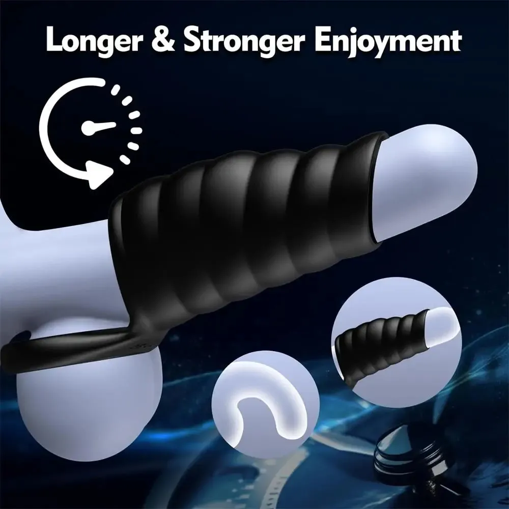 Thrust Enhancer Vibrating Penis Sleeve Enhancing Hardness & Long Lasting Cock Ring