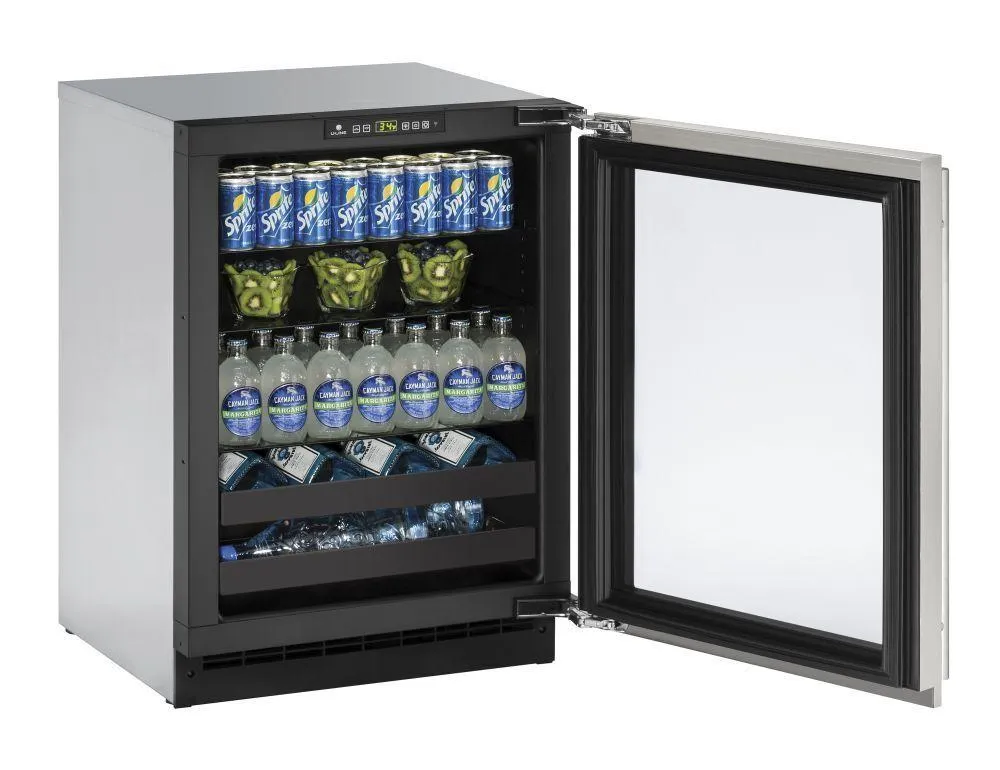 U-Line U2224BEVS00B 2224bev 24" Beverage Center With Stainless Frame Finish and Field Reversible Door Swing (115 V/60 Hz)