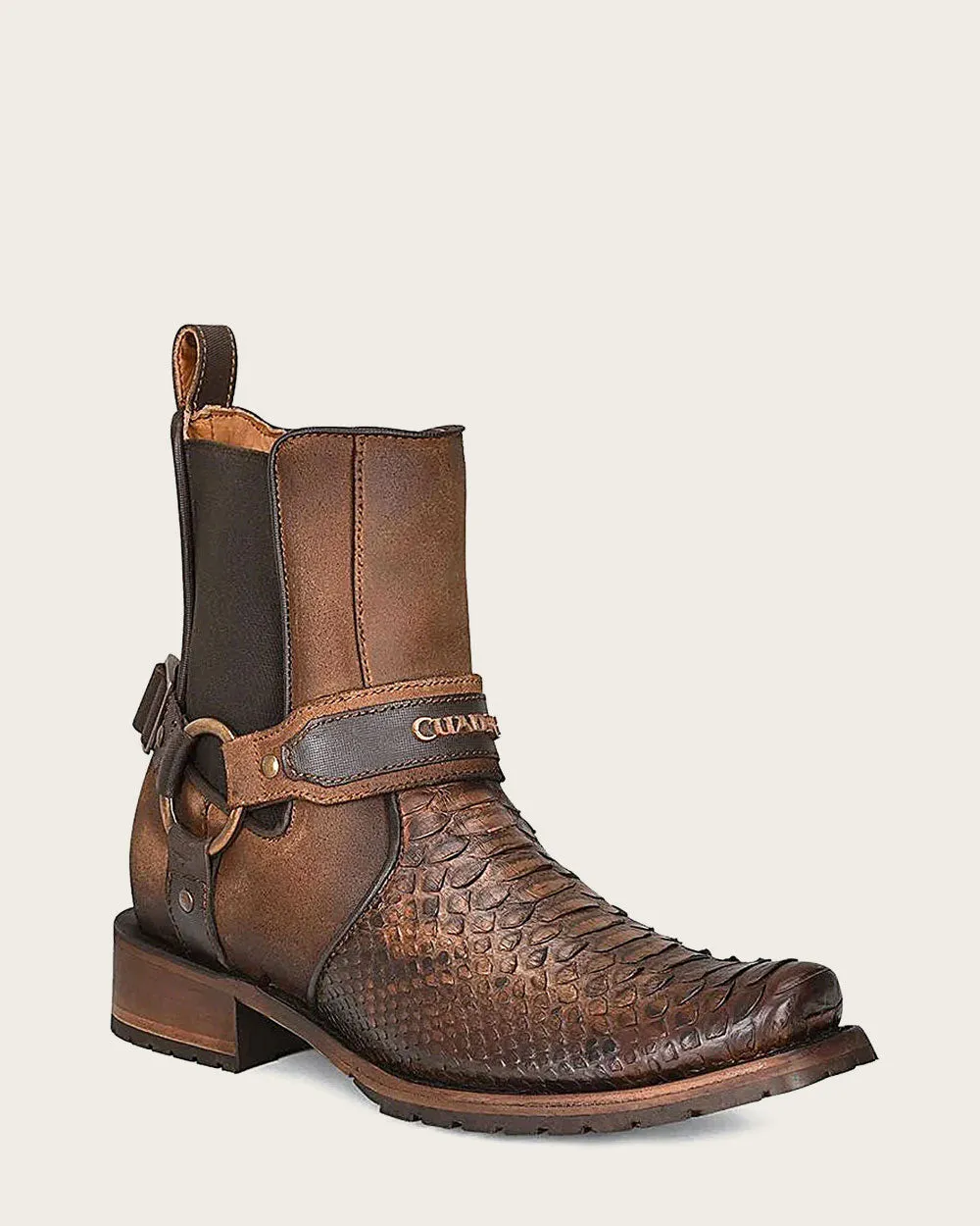 Urban hand-painted brown exotic boot