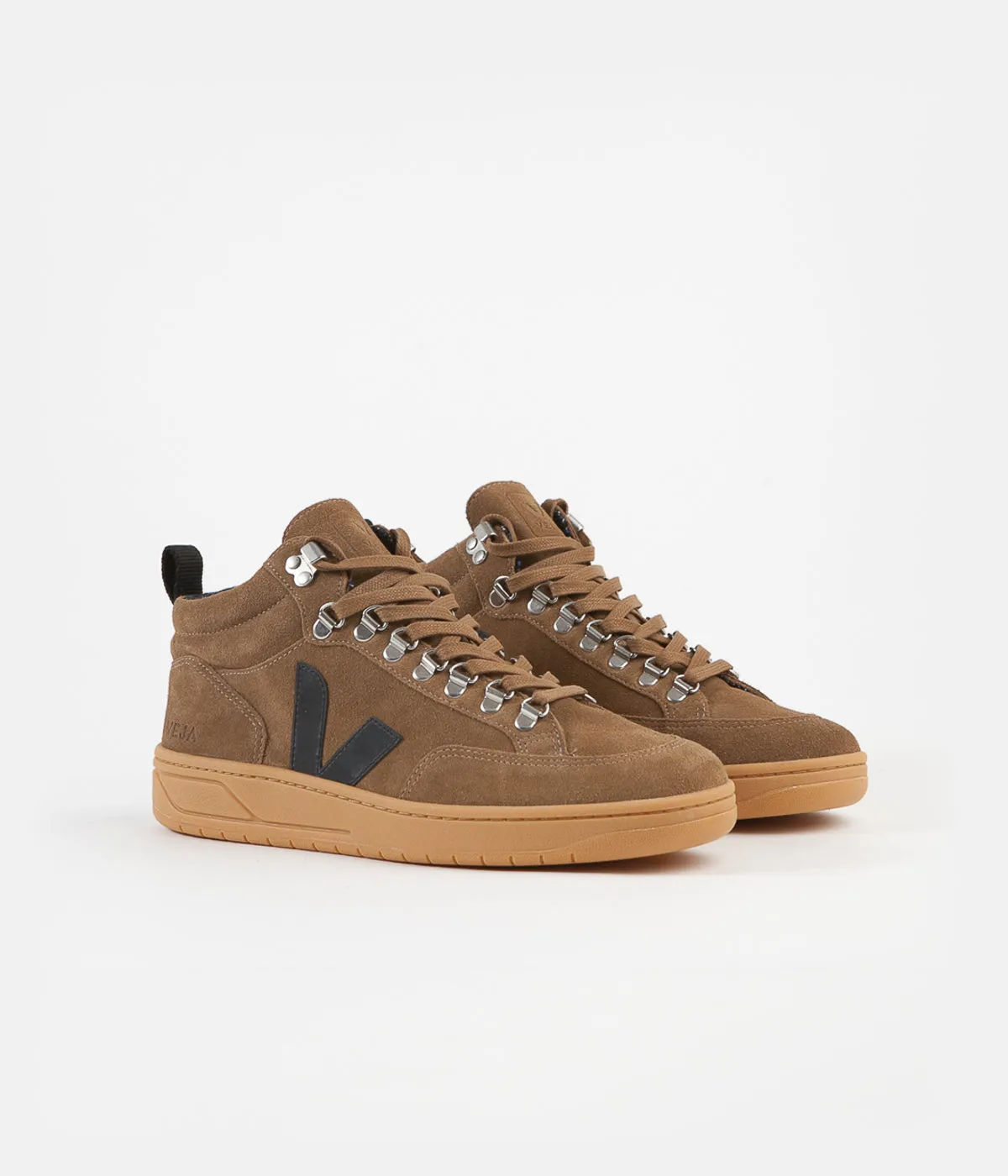 Veja Womens Roraima Suede Shoes - Brown / Black / Gum Sole