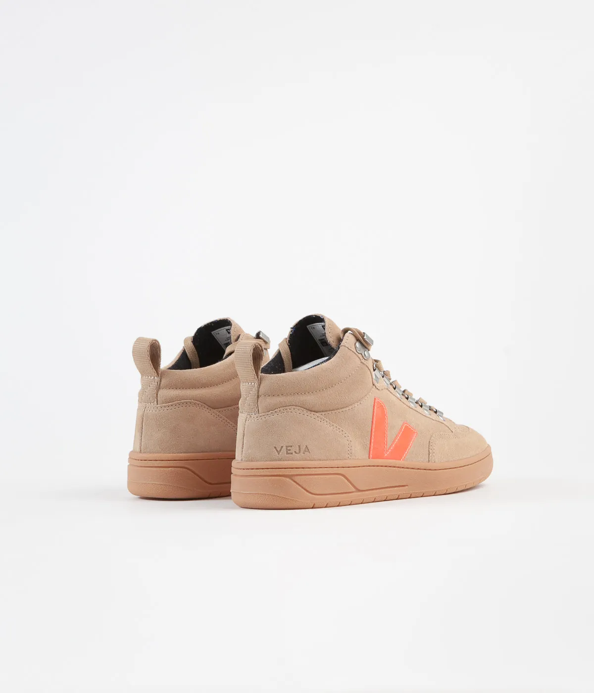 Veja Womens Roraima Suede Shoes - Desert / Orange Fluoro / Gum Sole