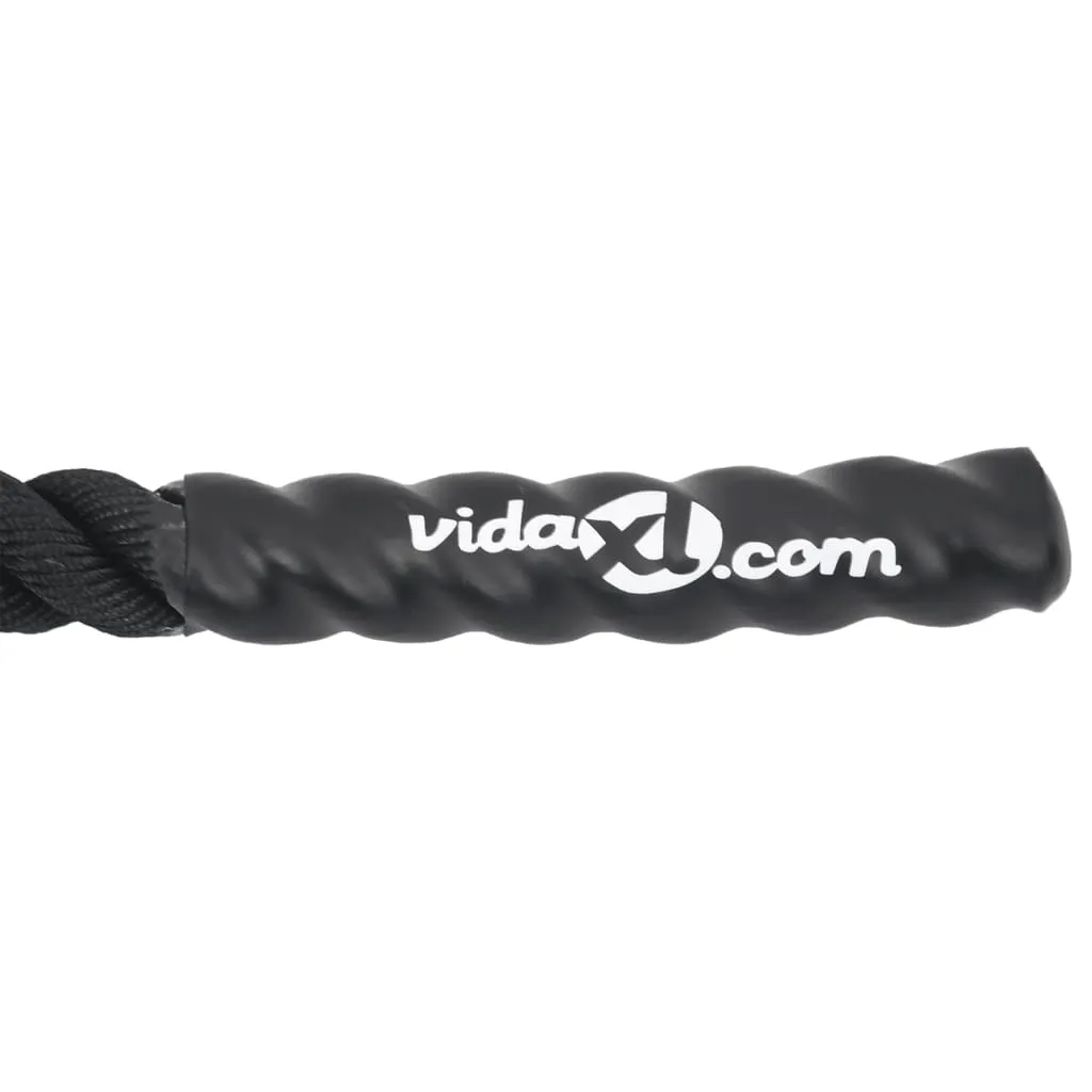 vidaXL Battle Rope Black 12 m 9 kg Polyester