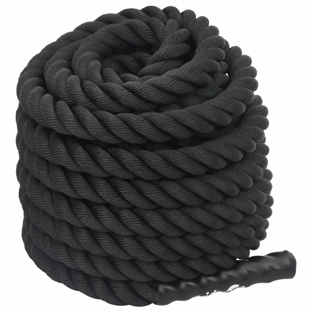 vidaXL Battle Rope Black 12 m 9 kg Polyester