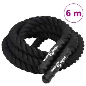 vidaXL Battle Rope Black 6 m 4.5 kg Polyester