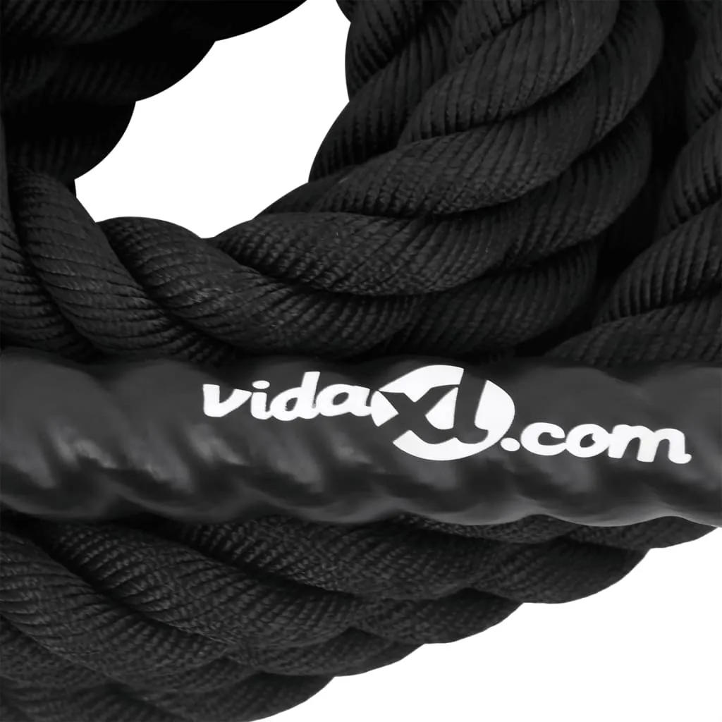 vidaXL Battle Rope Black 9 m 6.8 kg Polyester