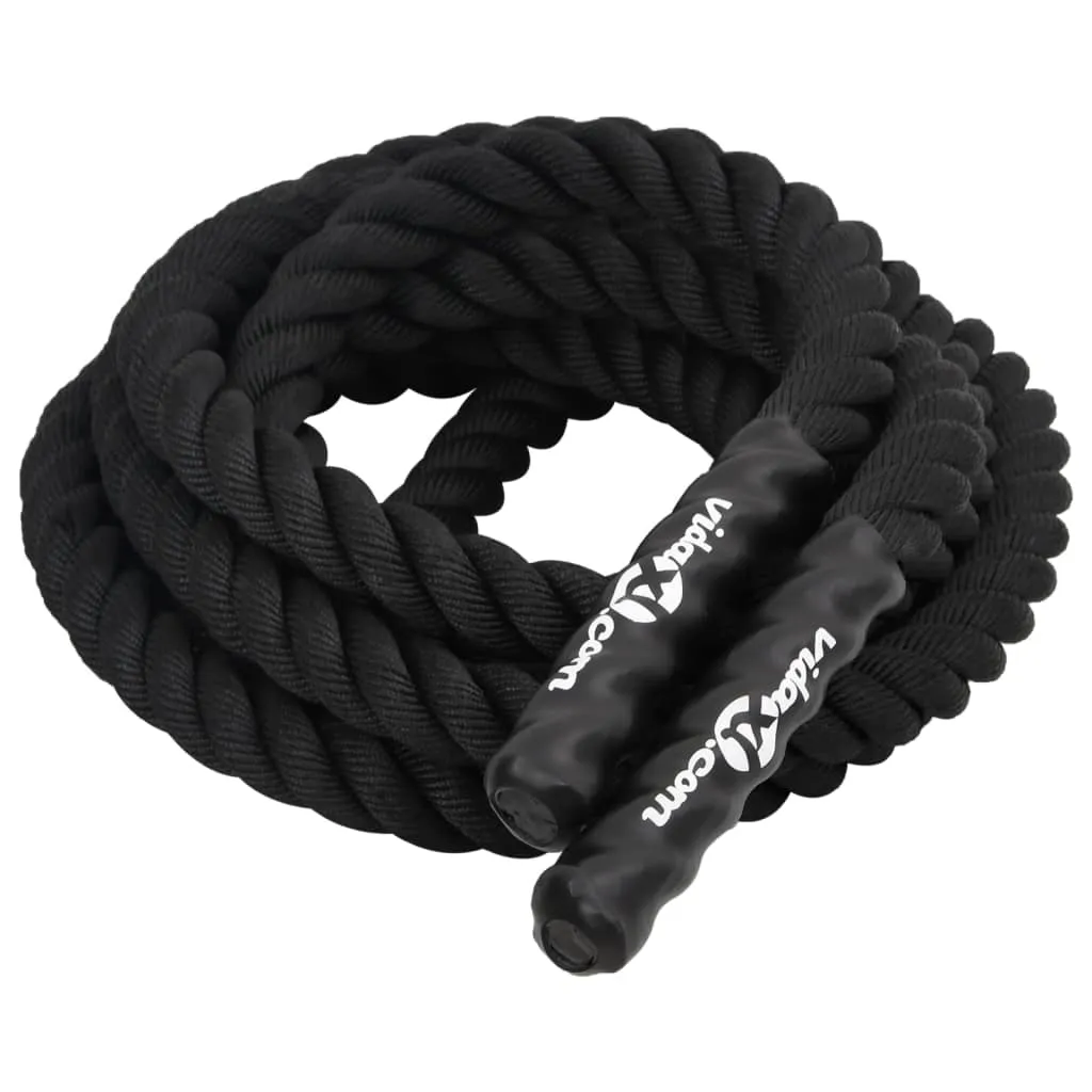 vidaXL Battle Rope Black 9 m 6.8 kg Polyester