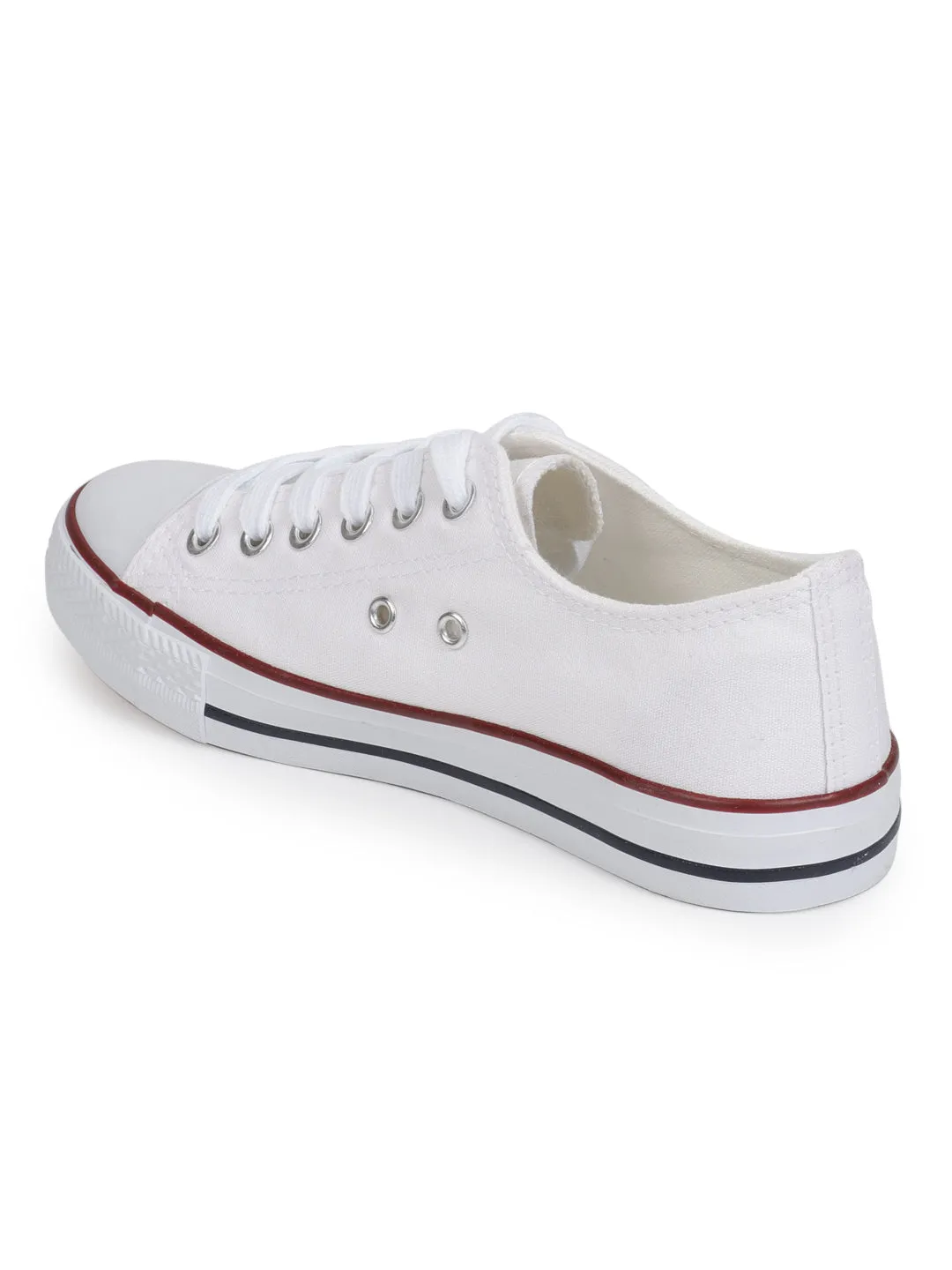 White Canvas Lace Up Sneakers (TC-CAN1-WHT)