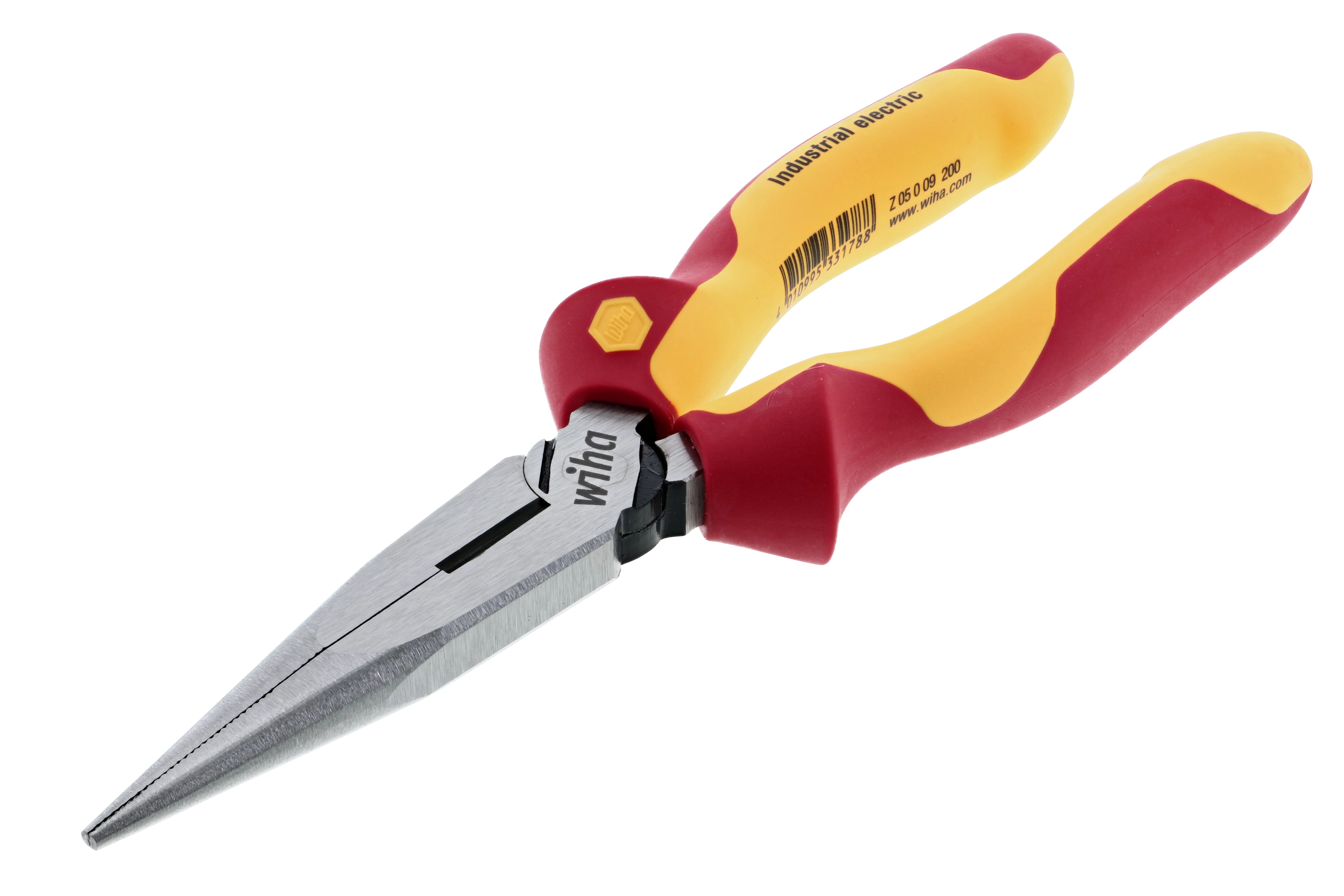 Wiha 32923 Insulated Industrial Long Nose Pliers w/ Cutters 8"