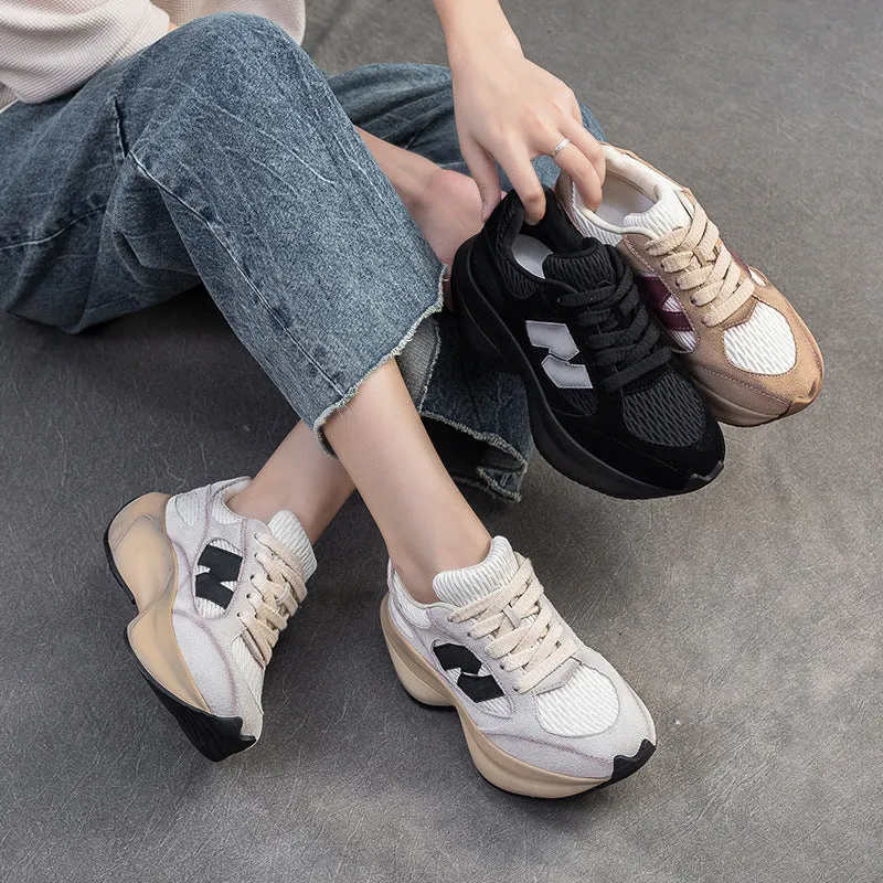 Women Fashion Breathable Thick Soled Casual Sneakers