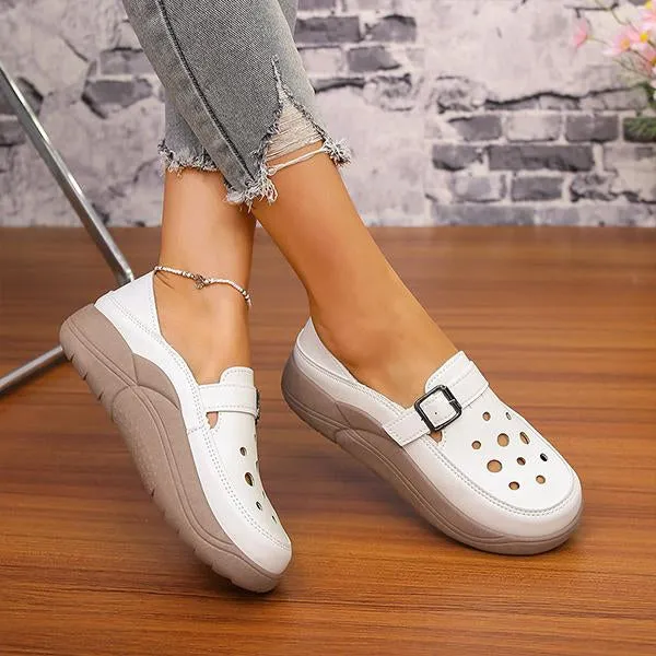 Women's Retro Casual Hollow Breathable Thick-soled Shoes 37782776S