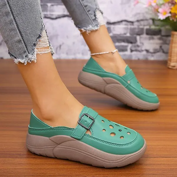 Women's Retro Casual Hollow Breathable Thick-soled Shoes 37782776S