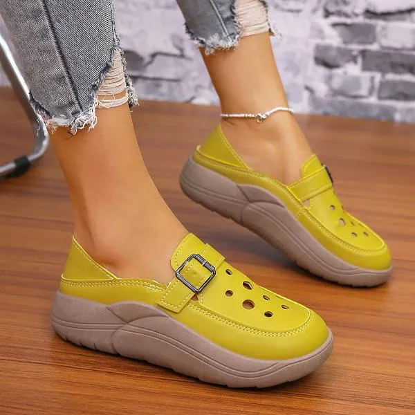 Women's Retro Casual Hollow Breathable Thick-soled Shoes 37782776S