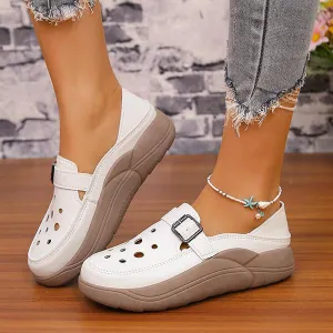 Women's Retro Casual Hollow Breathable Thick-soled Shoes 37782776S