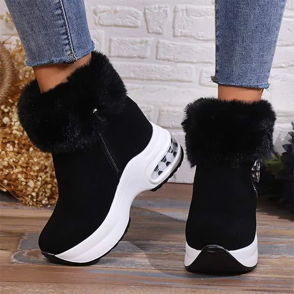 Women's Thick-Soled Fleece-Lined Snow Boots with Chunky Platform Sole 85848868C