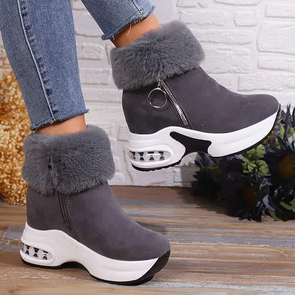 Women's Thick-Soled Fleece-Lined Snow Boots with Chunky Platform Sole 85848868C