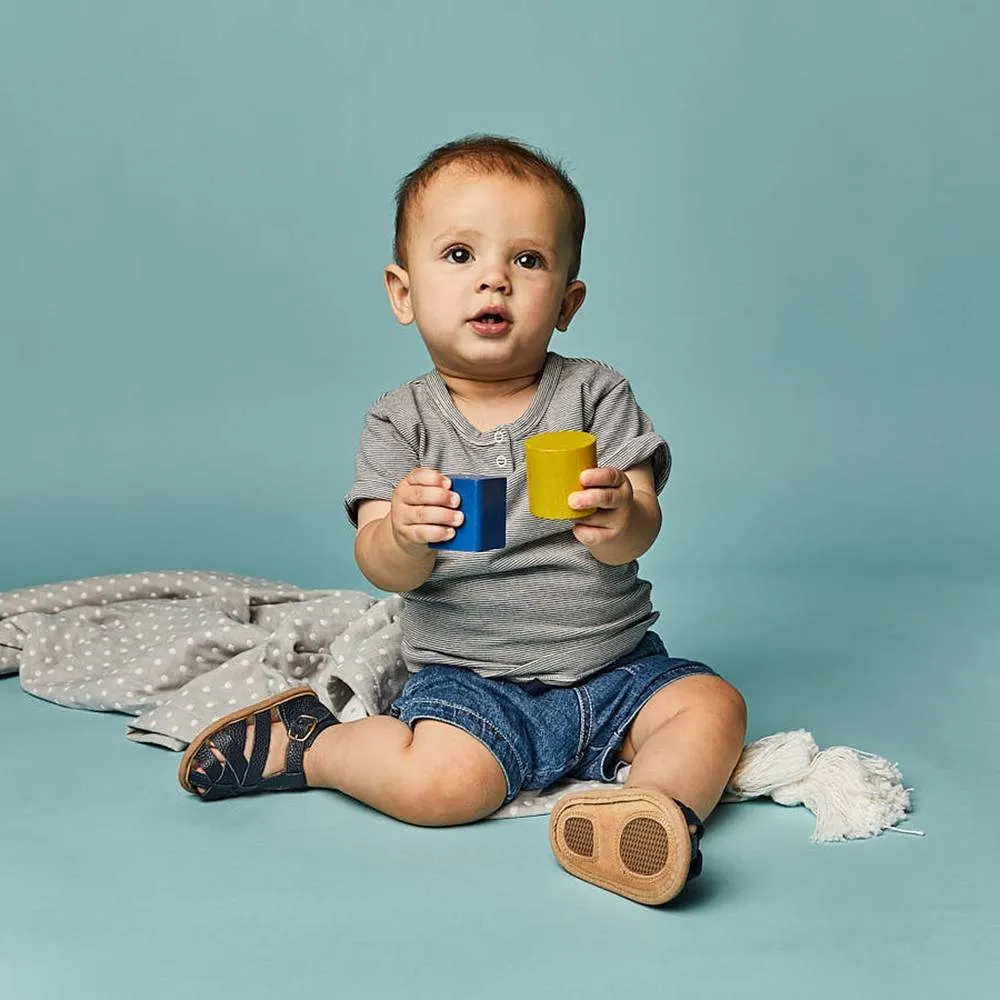 Zodiac Blue Leather Baby Sandal